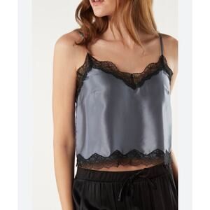 NWT Intimissimi V-neck camisole in silk satin and lace sz. M
